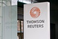 Thomson Reuters sign on office building in Zug, Switzerland Royalty Free Stock Photo