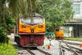 Diesel Electric locomotive at train depot of Thailand.