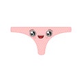 Thong kawaii Cute cartoon. Funny Underpants. Sweet women`s panties vector illustration