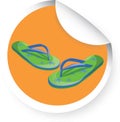 Thongs,vector flip flops sticker