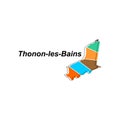 Thonon les Bains map. vector map of France capital Country colorful design, illustration design template on white background