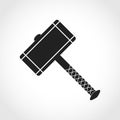 Thor Hammer icon. Vector illustration