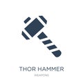 thor hammer icon in trendy design style. thor hammer icon isolated on white background. thor hammer vector icon simple and modern