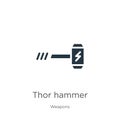 Thor hammer icon vector. Trendy flat thor hammer icon from weapons collection isolated on white background. Vector illustration Royalty Free Stock Photo