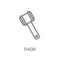 Thor linear icon. Modern outline Thor logo concept on white back