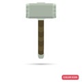 Thor`s Hammer color flat icon for web and mobile design