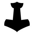 Thor's hammer Mjolnir icon black color vector illustration flat style image