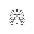 Thoracic cage linear icon concept. Thoracic cage line vector sign, symbol, illustration.