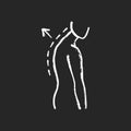 Thoracic kyphosis chalk white icon on black background Royalty Free Stock Photo