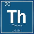 Thorium chemical element, blue square symbol