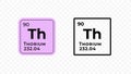 Thorium, chemical element of the periodic table vector Royalty Free Stock Photo