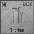 Thorium chemical element, Sign with atomic number and atomic weight