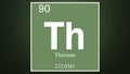 Thorium chemical element symbol on dark green abstract background