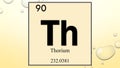 Thorium chemical element symbol on yellow bubble background