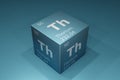 Thorium, 3D rendering of symbols of the elements of the periodic table, atomic number, atomic weight, name and symbol. Education, Royalty Free Stock Photo