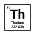 Thorium periodic table element chemistry symbol atom icon.