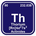 Thorium Periodic Table of the Elements Vector illustration eps 10 Royalty Free Stock Photo