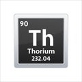 Thorium symbol. Chemical element of the periodic table. Vector stock illustration Royalty Free Stock Photo
