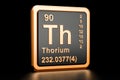 Thorium Th chemical element. 3D rendering