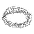 Thorn wreath or barbed wire icon black color illustration flat style simple image