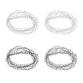 Thorn wreath or barbed wire icon outline set grey black color Royalty Free Stock Photo