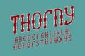 Thorny alphabet. Gaming stylized artistic font. Isolated english alphabet