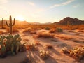 Thorny Cacti in an Arid Landscape Royalty Free Stock Photo