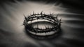 Thorny crown of thorns on dark background. Royalty Free Stock Photo