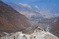 Thorong La Pass on Annapurna Circuit trek in the Nepal Himalaya Royalty Free Stock Photo