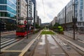 Thoroughfare  at Oslo city center rainy summer day view Norway Royalty Free Stock Photo