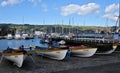 Whaleboats in port of Horta, Faial Island Royalty Free Stock Photo