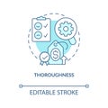 Thoroughness blue concept icon