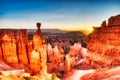 Thors Hammer in Bryce Canyon National Park at Sunrise with Beautiful Sun Rays, Utah