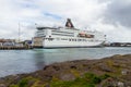 A passenger ferry of the Smyril-Line moored in the port, Faroe Islands. Thorshavn