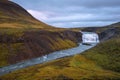 Thorufoss waterfall located on the Laxa i Kjos river near Reykjavik in Iceland