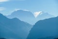 Thorung Phedi - High Himalayan peaks hidding behind fog Royalty Free Stock Photo