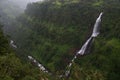 Thoseghar waterfall and dark mountain greenery Royalty Free Stock Photo