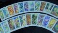 Thoth Tarot cards, divination cards, all major arcana. moving left to right 4k video