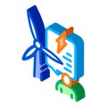 Thought about benefits of wind energy isometric icon vector illustration