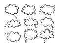 Thought bubble icon design. Smooth cloud Doodle Thought bubble icon trendy hand drawn outline style. Royalty Free Stock Photo