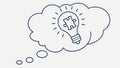 Thought Bubble with Lightbulb, Idea Generation, Creative Thinking, Solution, vector design Generative AI Royalty Free Stock Photo