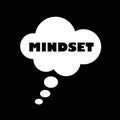 Thought bubble with mindset / mind set - mental and psychological attitude