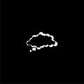 Thought cloud icon isolated on dark background Royalty Free Stock Photo