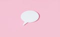 Thought concept. Chat icon on pink background. 3D rendering of a message cloud. Copy space