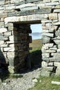 The doorway and lintel of the Viking Church at Hvalsey in Greenland Royalty Free Stock Photo