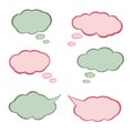 Thought frame. Speech bubble. Dream cloud. Talk balloon. Set of illustration icons.