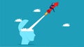 Thought growth. The Arrow rocket flew out of the head Royalty Free Stock Photo