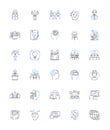 Thought-provoking minds line icons collection. Reflection, Contemplation, Inquiry, Insight, Musing, Philosophizing