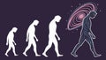 Human Evolution to Cyborg Vector Silhouette Art, vector design Generative AI Royalty Free Stock Photo