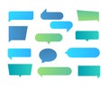 Thought shapes. Text chat speech rectangular bubbles, conversation talk shape, dialog flat shape. Vector text bubbles